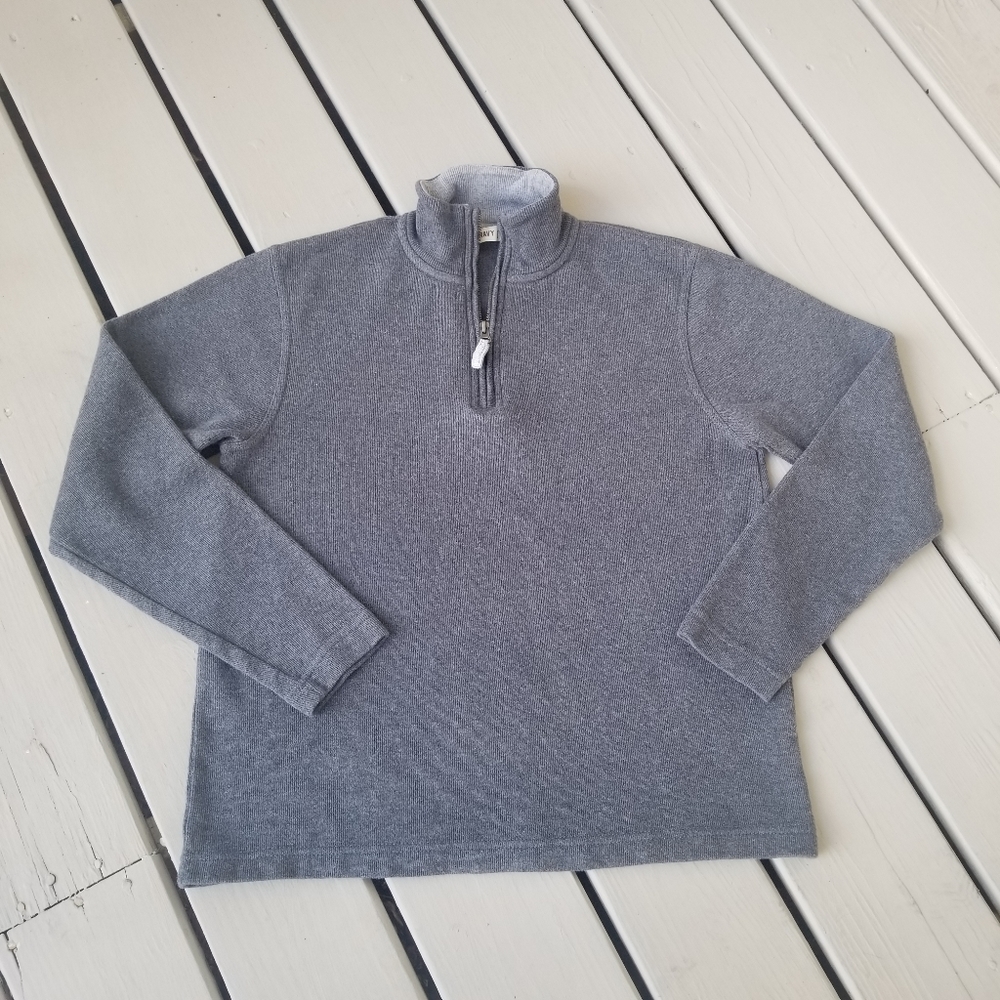 S Old Navy Gray 1/4 zip sweater